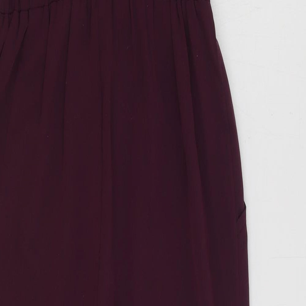 ASOS Womens Red Polyester Jumpsuit One-Piece Size 4 Pullover