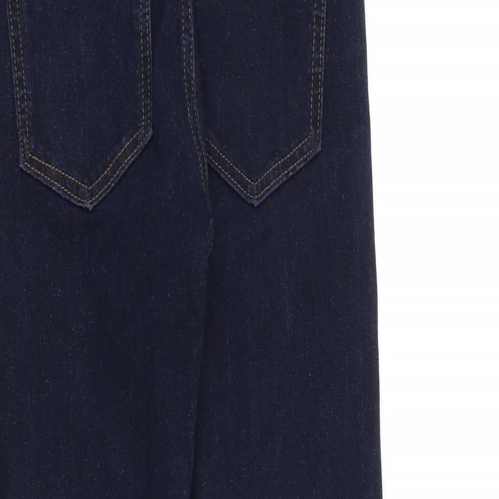 Marks & Spencer Womens Blue Cotton Skinny Jeans Size 8 L28 in Regular Zip