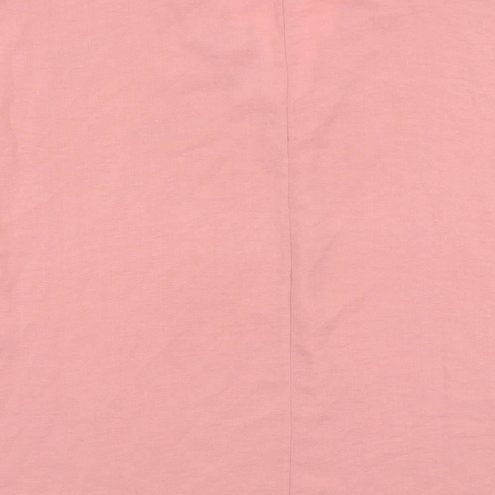 Peacocks Womens Pink Polyester Basic Blouse Size 14 V-Neck
