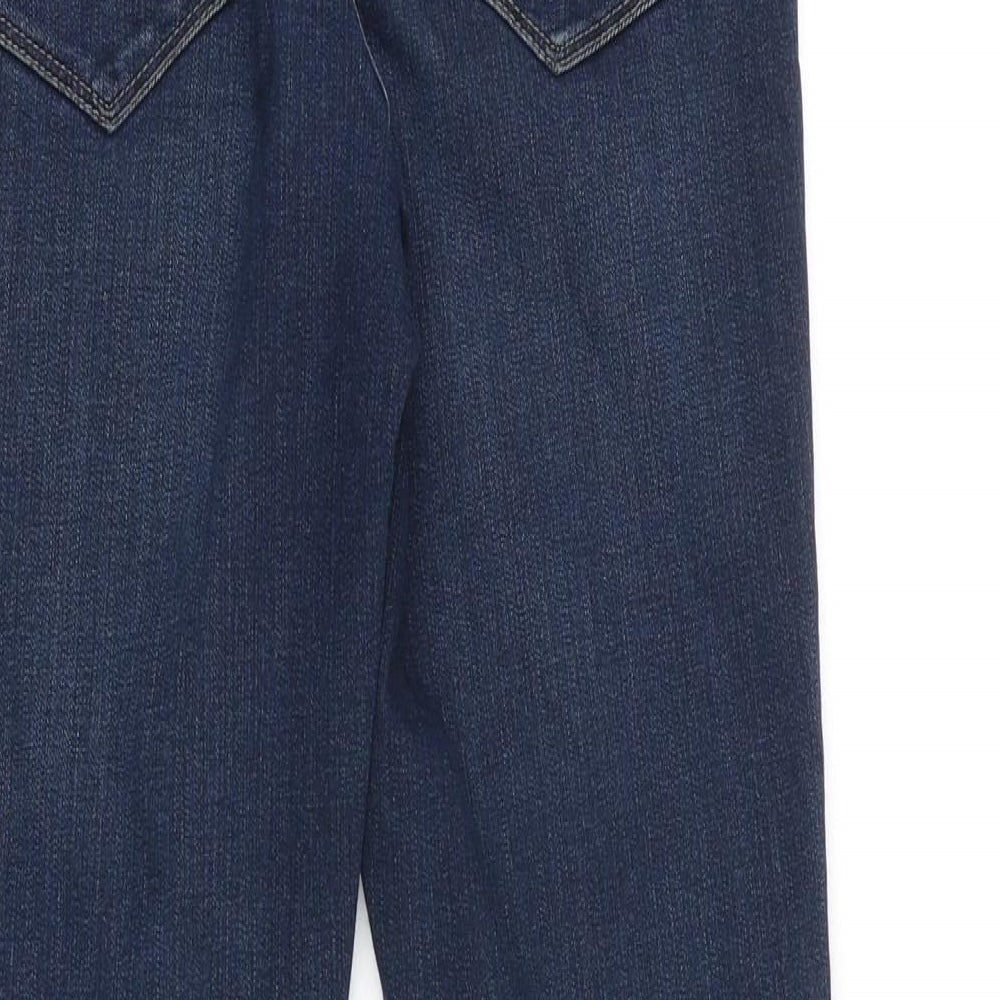 Next Womens Blue Cotton Blend Skinny Jeans Size 6 L29 in Slim Zip