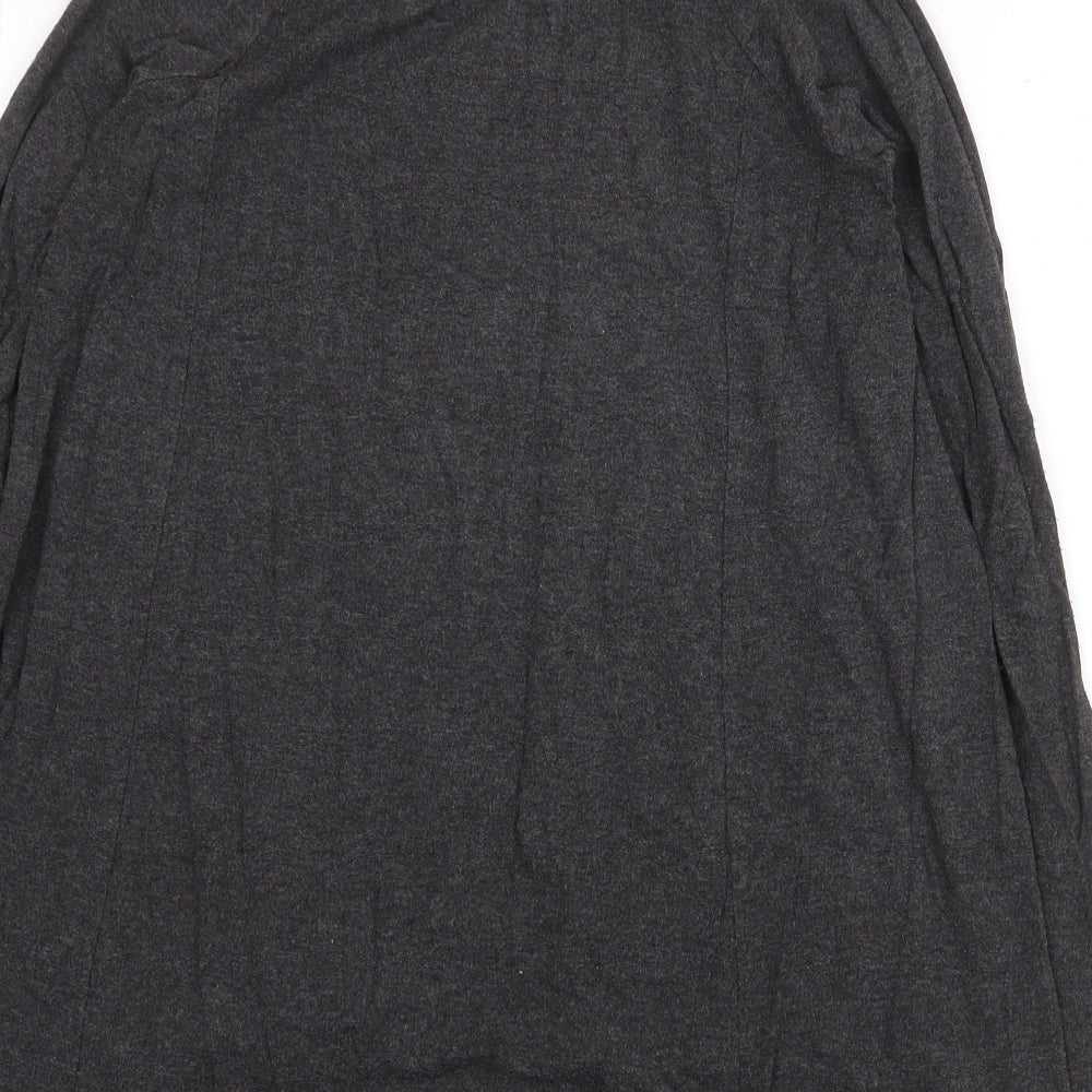 Zara Womens Grey Cotton Trapeze & Swing Size S Round Neck Pullover