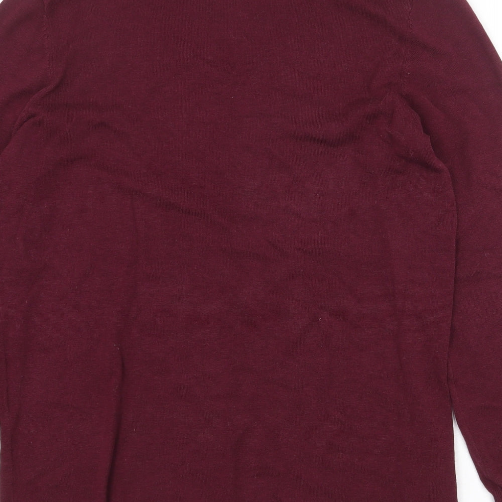 Street One Womens Red V-Neck Viscose Pullover Jumper Size 8