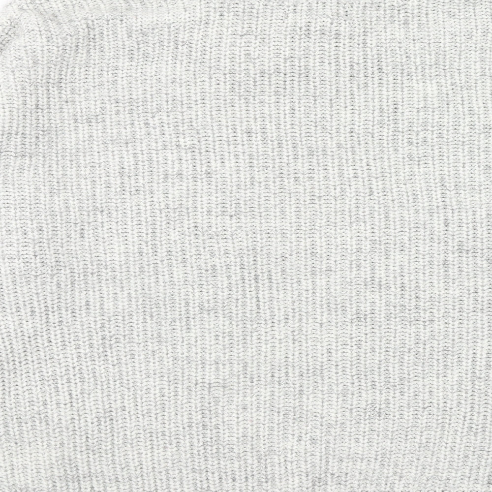 New Look Womens Grey Boat Neck Acrylic Pullover Jumper Size L