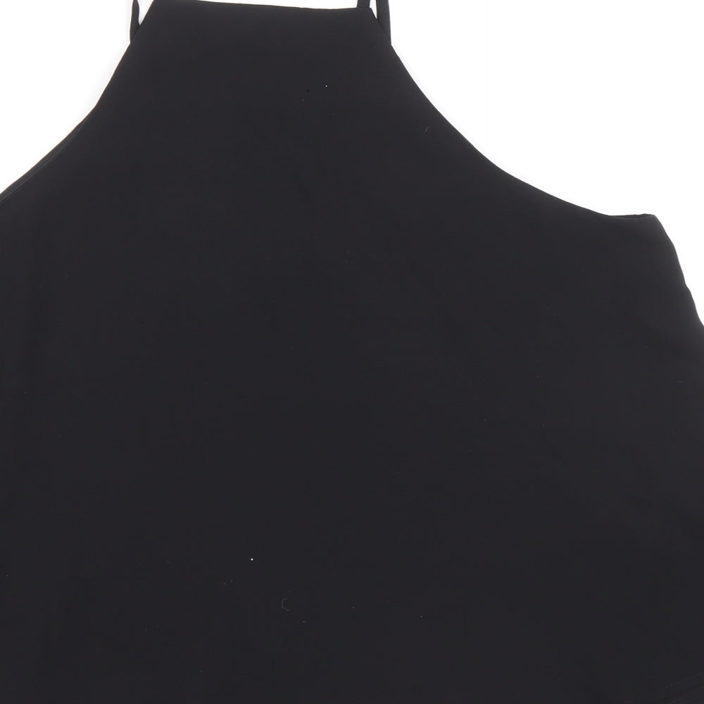 Glassons Womens Black Polyester Basic Tank Size 10 Round Neck