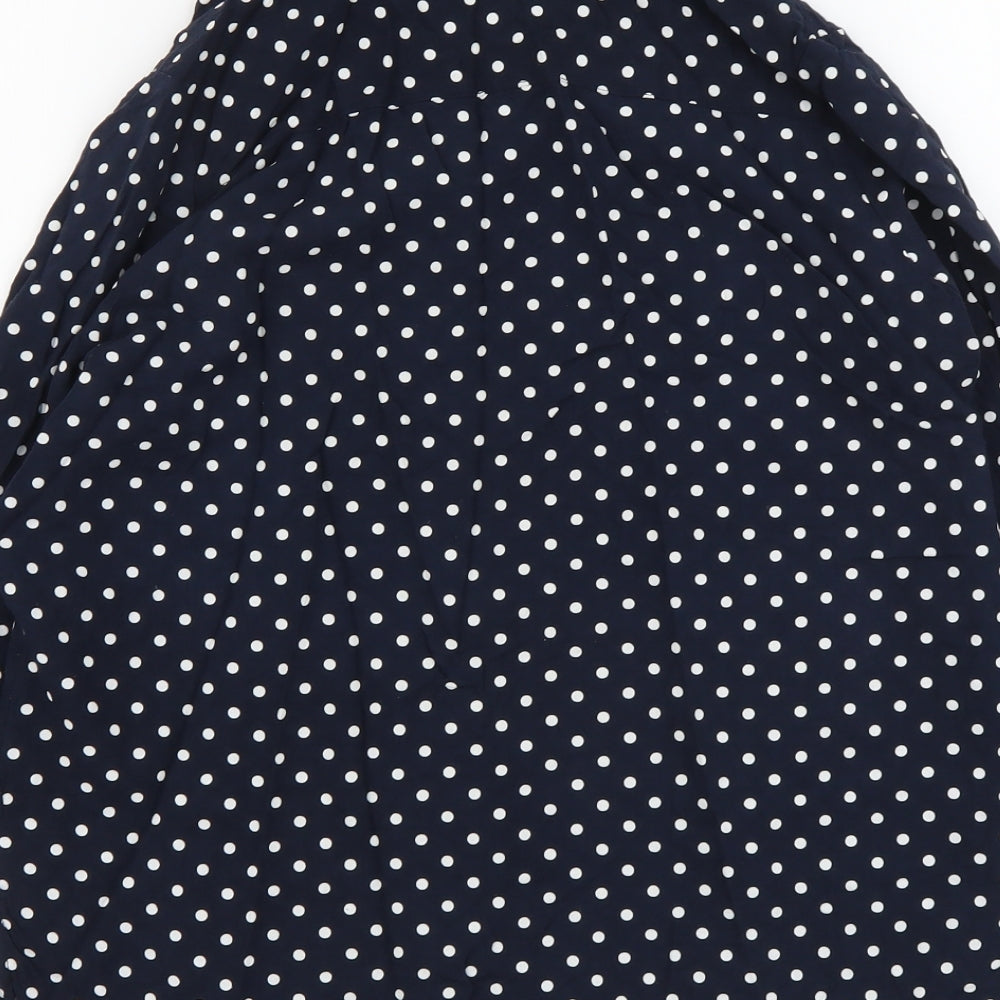 H&M Womens Beige Polka Dot Viscose Basic Button-Up Size 10 Collared