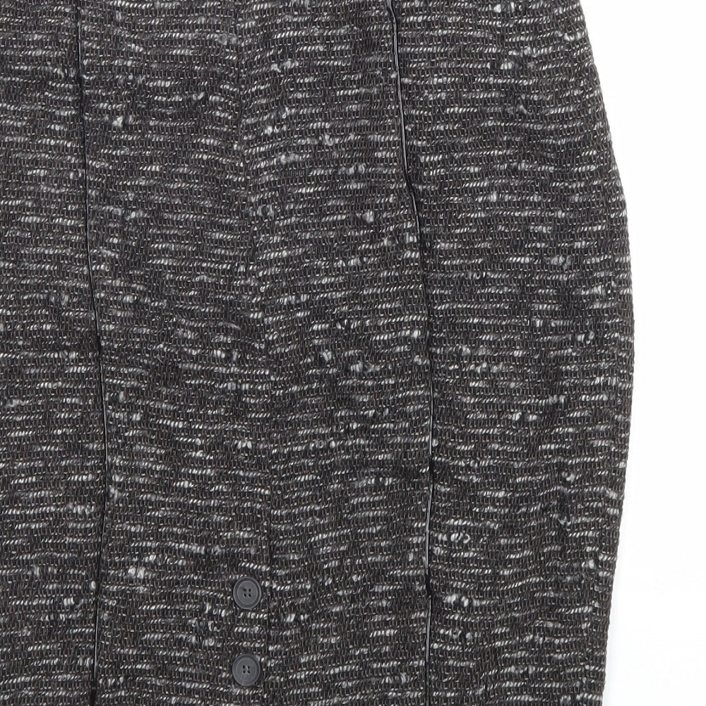 Zara Womens Brown Wool Straight & Pencil Skirt Size L Zip