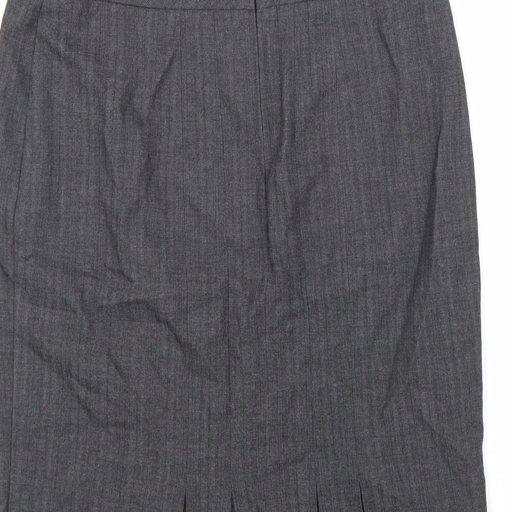 Warehouse Womens Grey Polyester Straight & Pencil Skirt Size 10 Zip