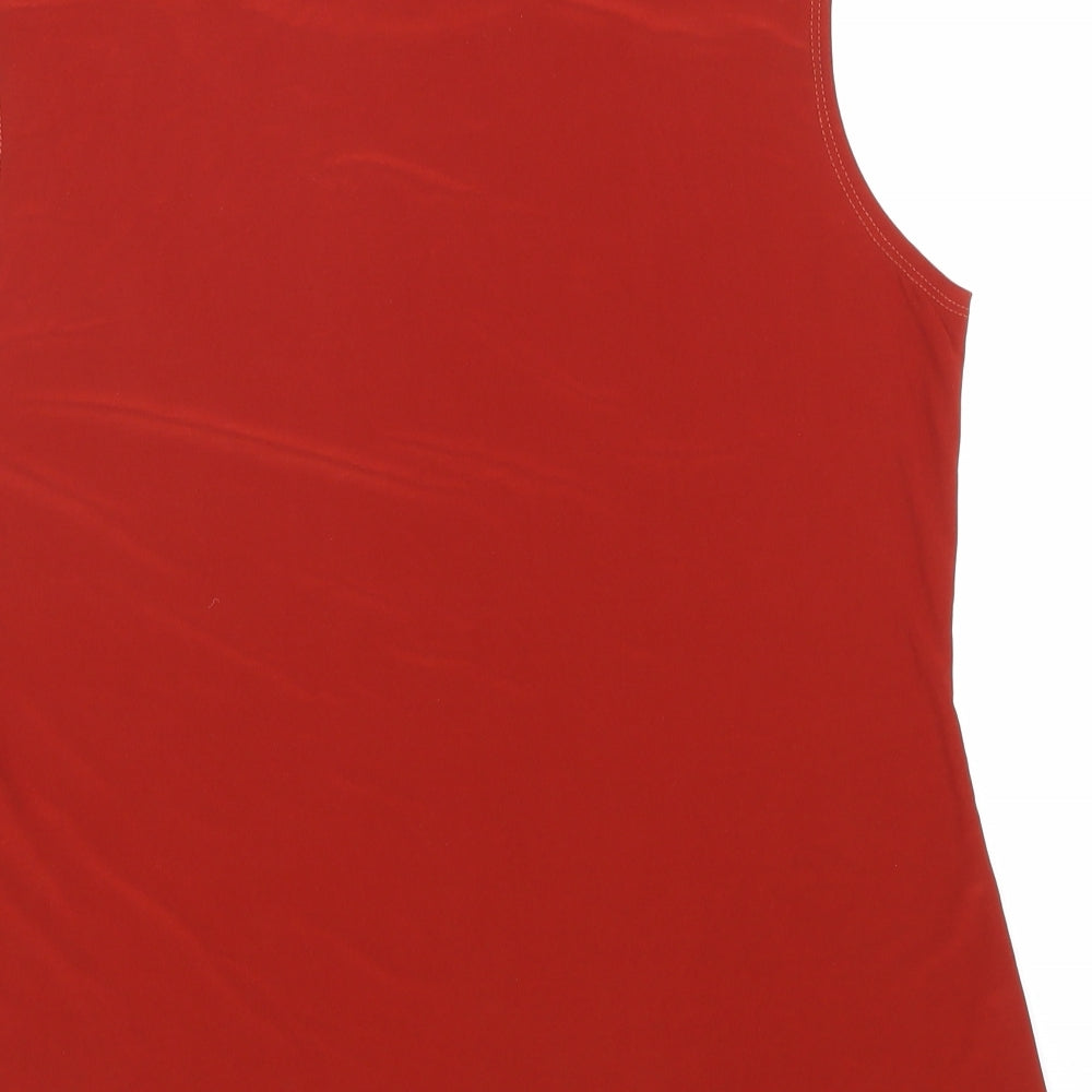 Saloos Womens Red Polyester Basic Tank Size 14 Scoop Neck