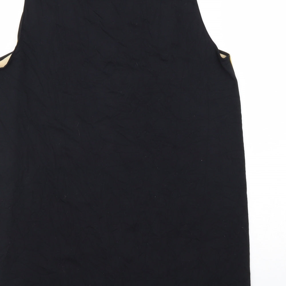 Per Una Womens Black Floral Polyester Basic Tank Size 14 V-Neck