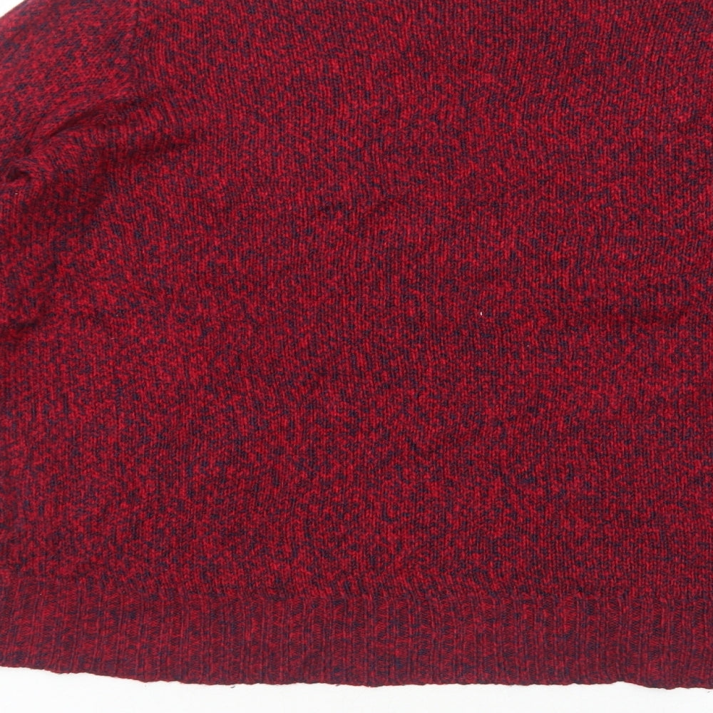 H&M Womens Red Round Neck Acrylic Pullover Jumper Size S