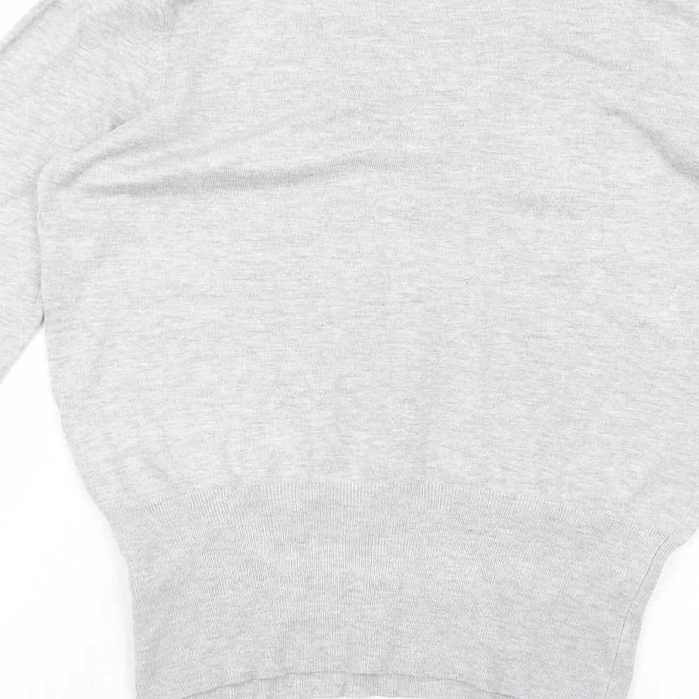 Dorothy Perkins Womens Grey V-Neck Viscose Pullover Jumper Size 14