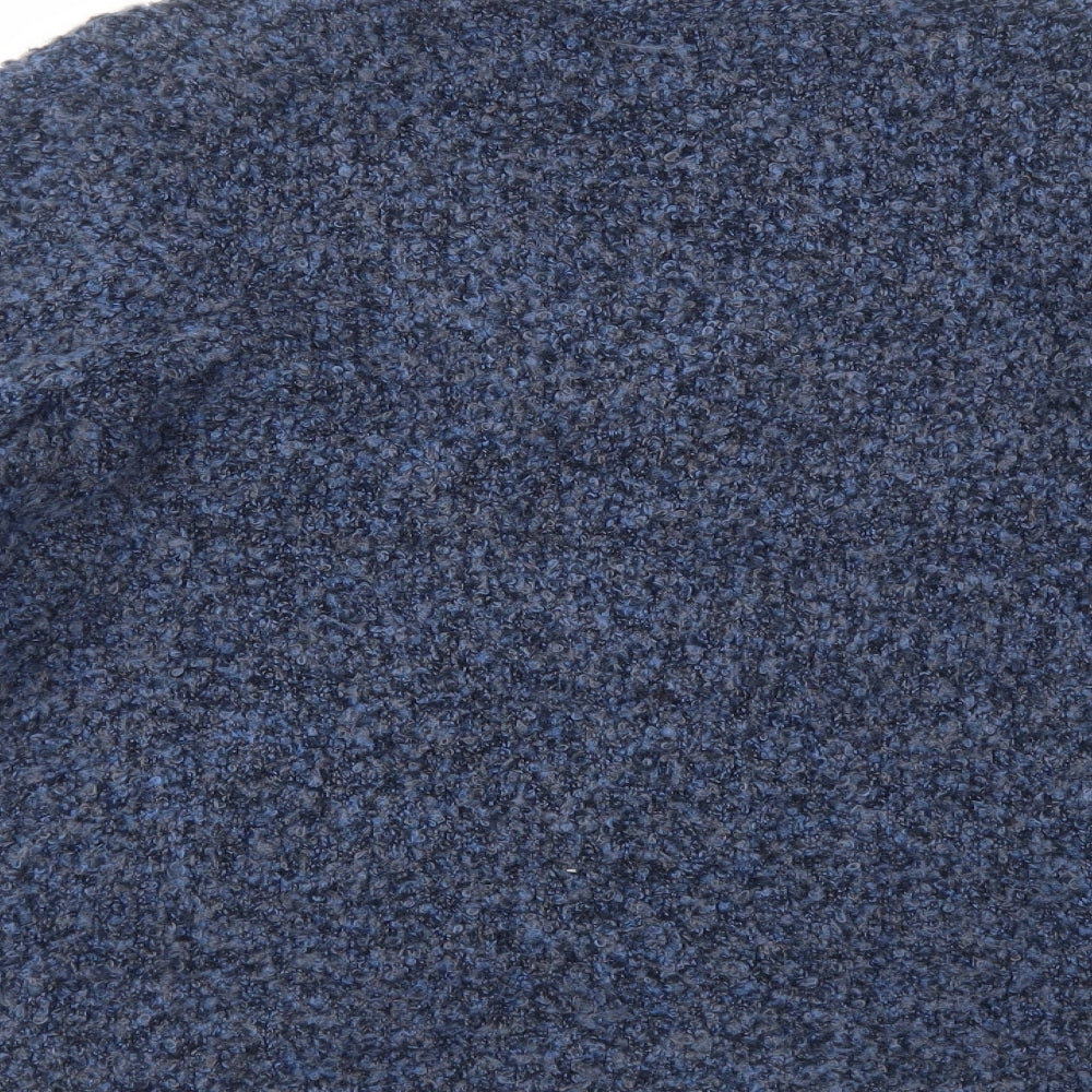 EWM Womens Blue V-Neck Acrylic Cardigan Jumper Size S