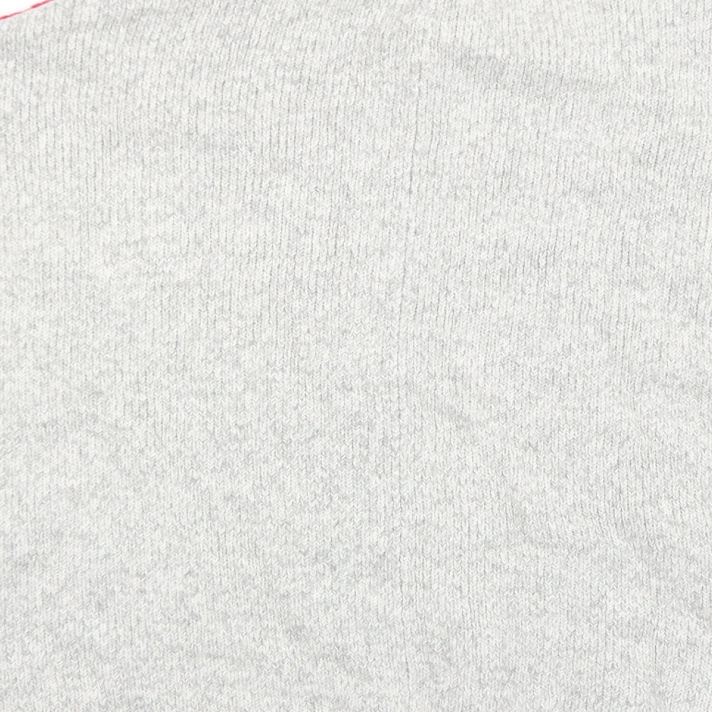 Marks & Spencer Womens Red Mock Neck Cotton Pullover Jumper Size M - Colourblock