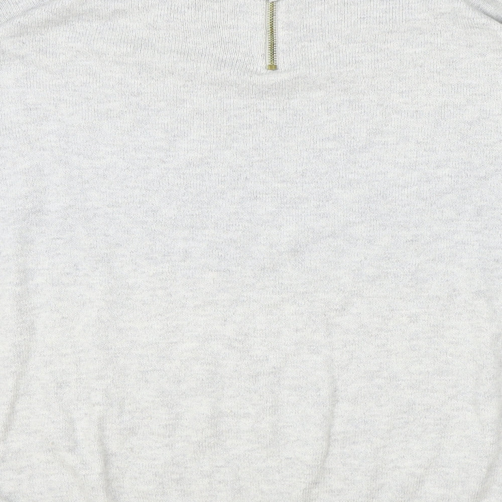 H&M Womens Grey Round Neck Acrylic Pullover Jumper Size M