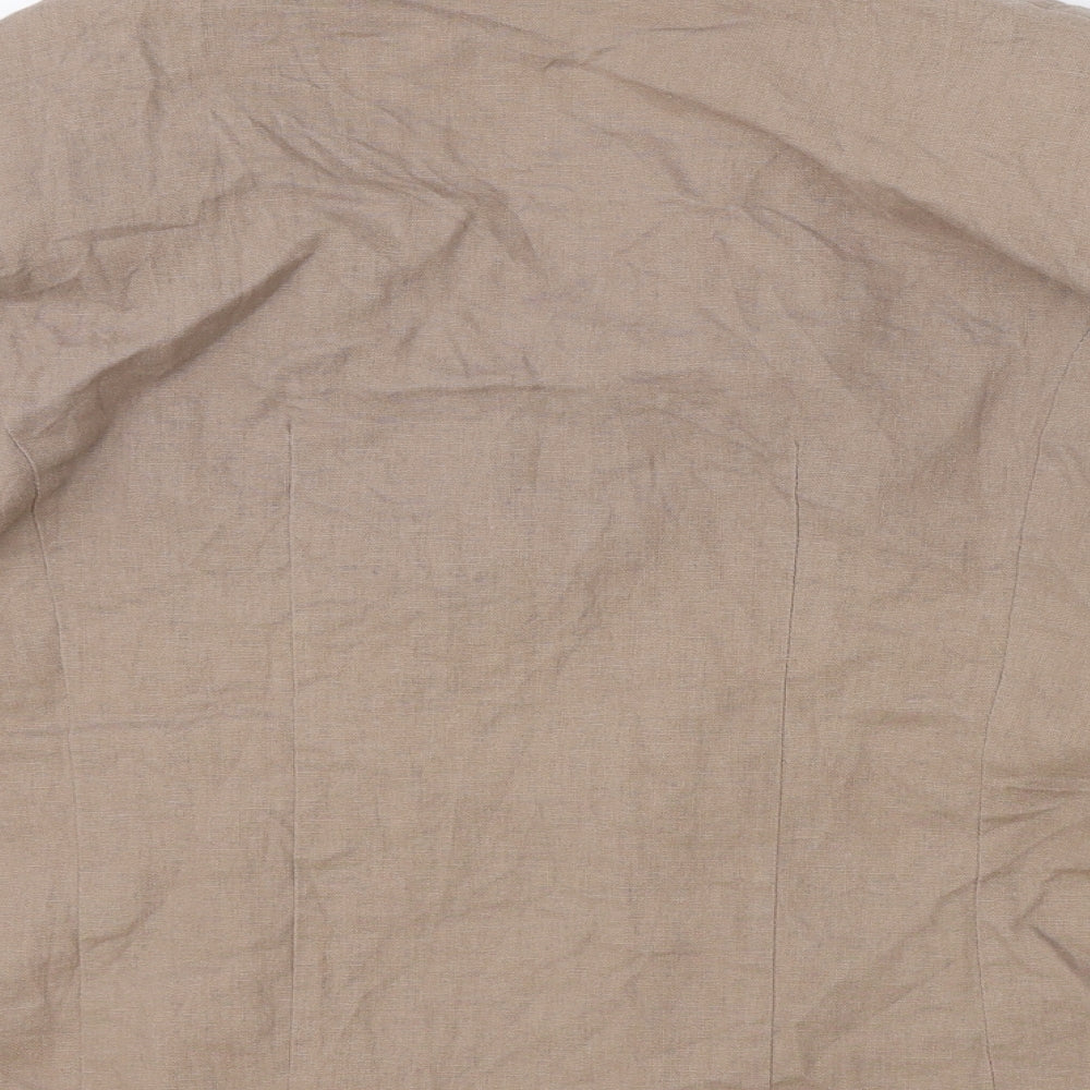 TEXT Womens Brown Jacket Size 16 Hook & Eye