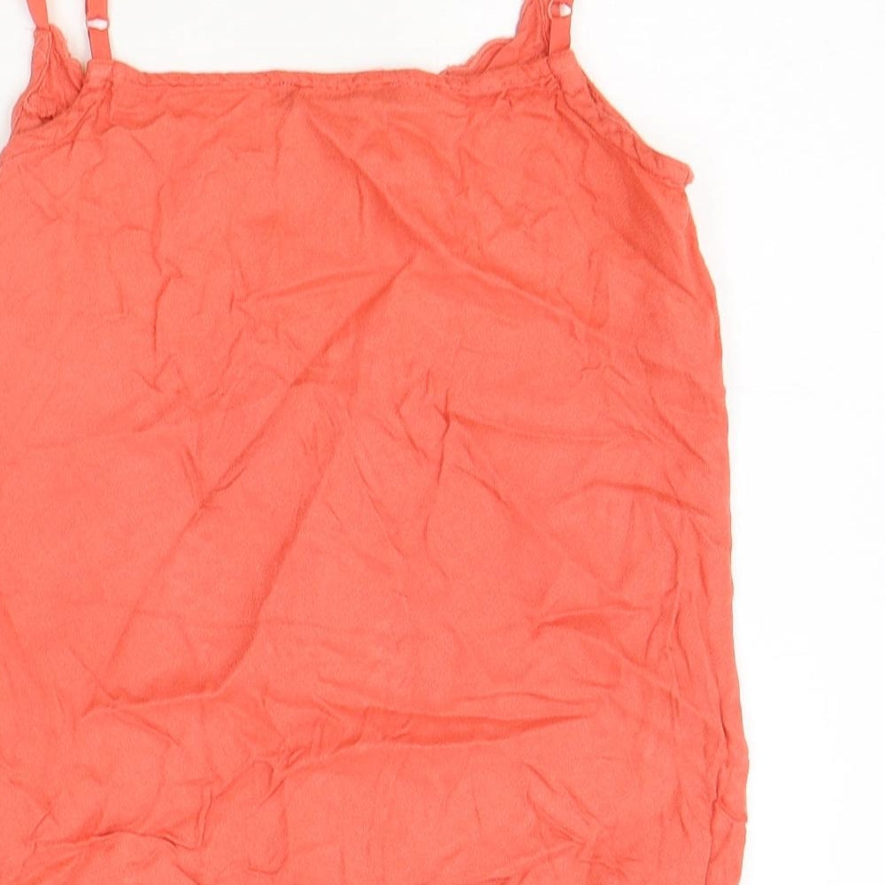 Marks & Spencer Womens Pink Viscose Basic Tank Size 10 V-Neck