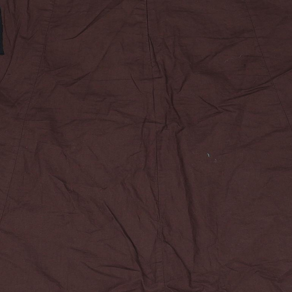 Preworn Womens Brown Geometric Polyester Swing Skirt Size 32 in Zip