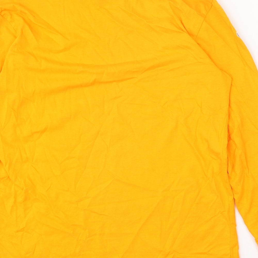 PRETTYLITTLETHING Womens Orange 100% Cotton Basic T-Shirt Size S Round Neck - Caution