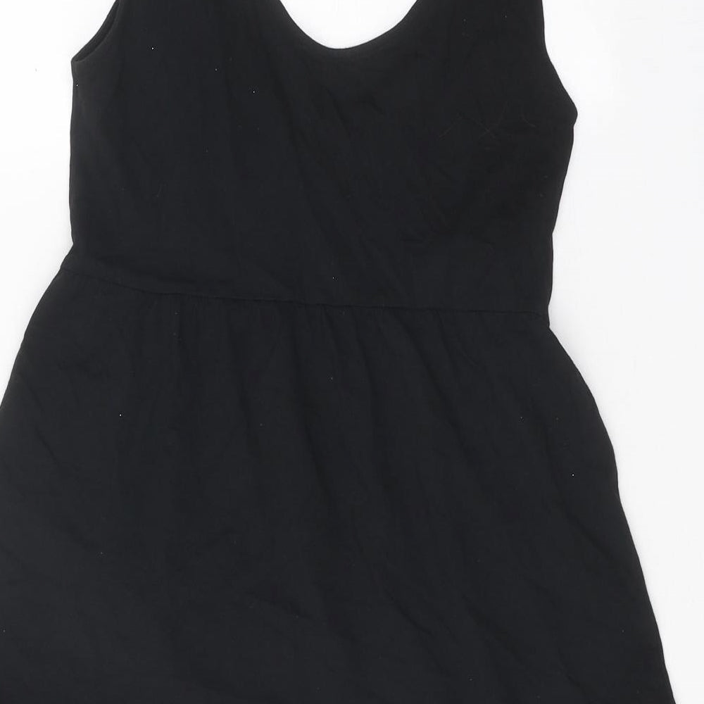 Mango Womens Black Polyester A-Line Size XS Round Neck Pullover