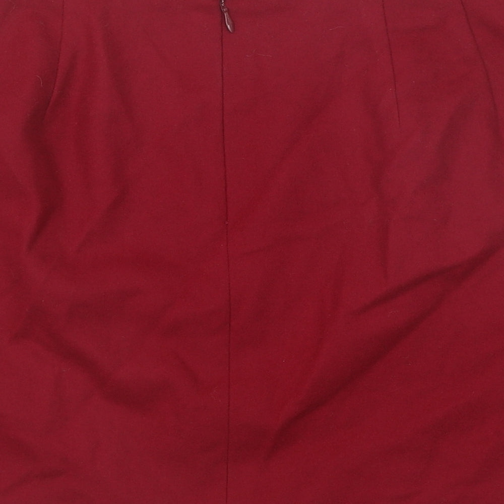 Pendleton Womens Red Wool Straight & Pencil Skirt Size M Zip