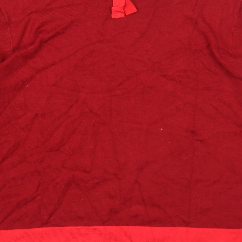 Roman Womens Red Round Neck Viscose Pullover Jumper Size 14