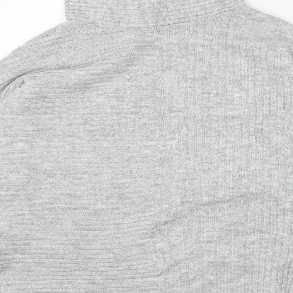 Wallis Womens Grey Roll Neck Acrylic Pullover Jumper Size S - Ribbed