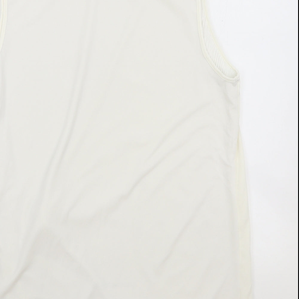 NEXT Womens Ivory Polyester Wrap Tank Size 12 Boat Neck