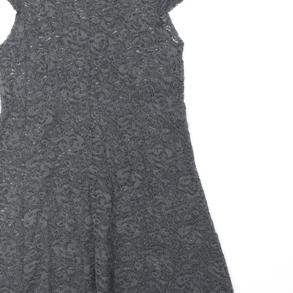 Andrea Perazzo Womens Grey Polyester A-Line Size S Round Neck Pullover
