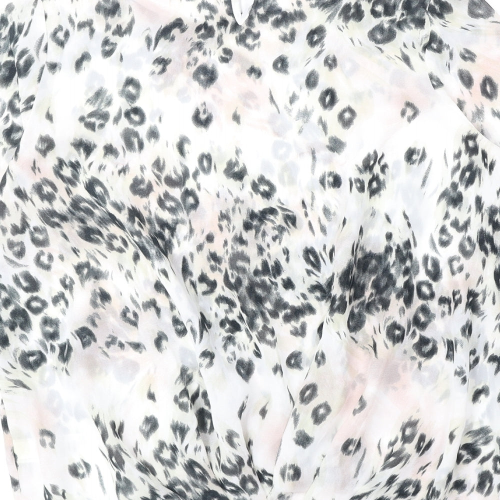 NEXT Womens Multicoloured Animal Print Polyester Basic Blouse Size 6 Boat Neck