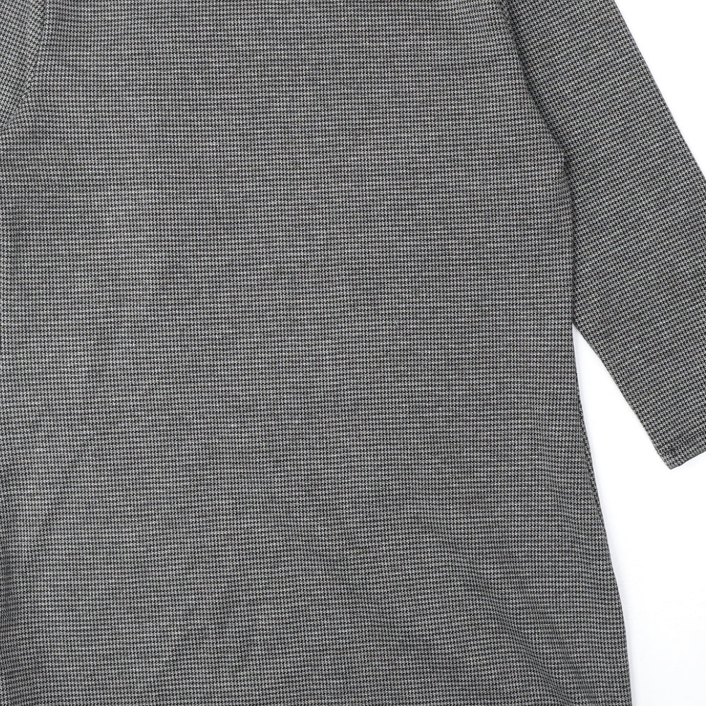 Papaya Womens Grey Polyester Shift Size 10 Scoop Neck Pullover