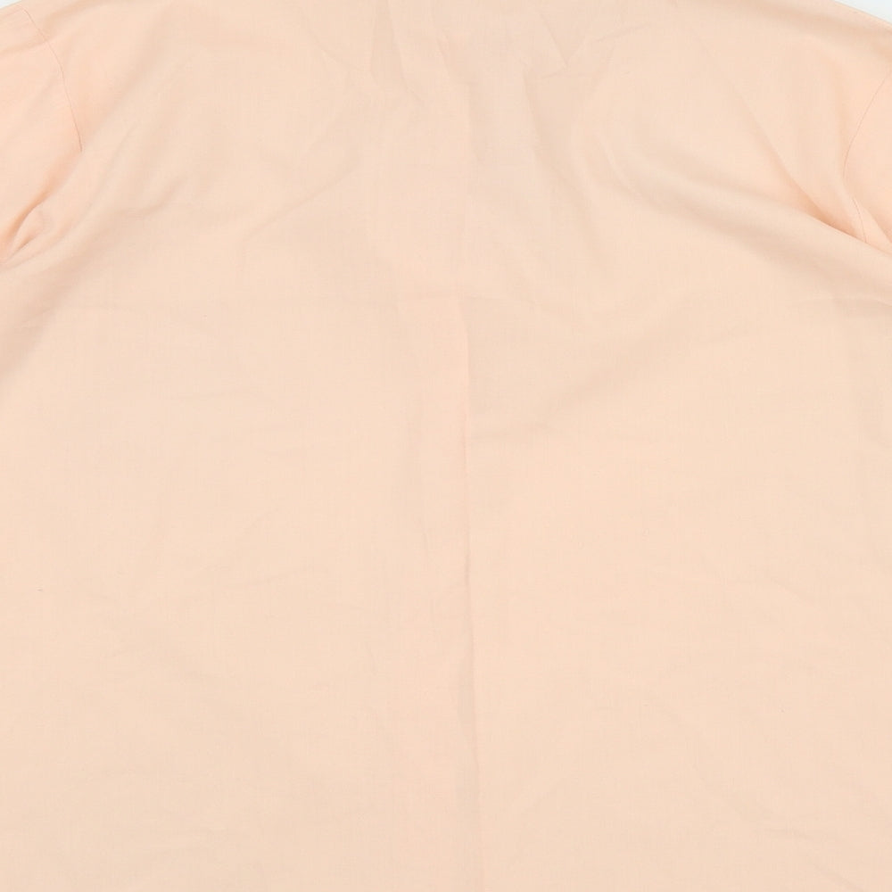 L-J LONDON Mens Orange Polyester Dress Shirt Size S Collared Button