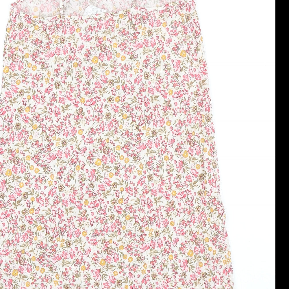 Primark Womens Multicoloured Floral 100% Cotton A-Line Size XS V-Neck Pullover