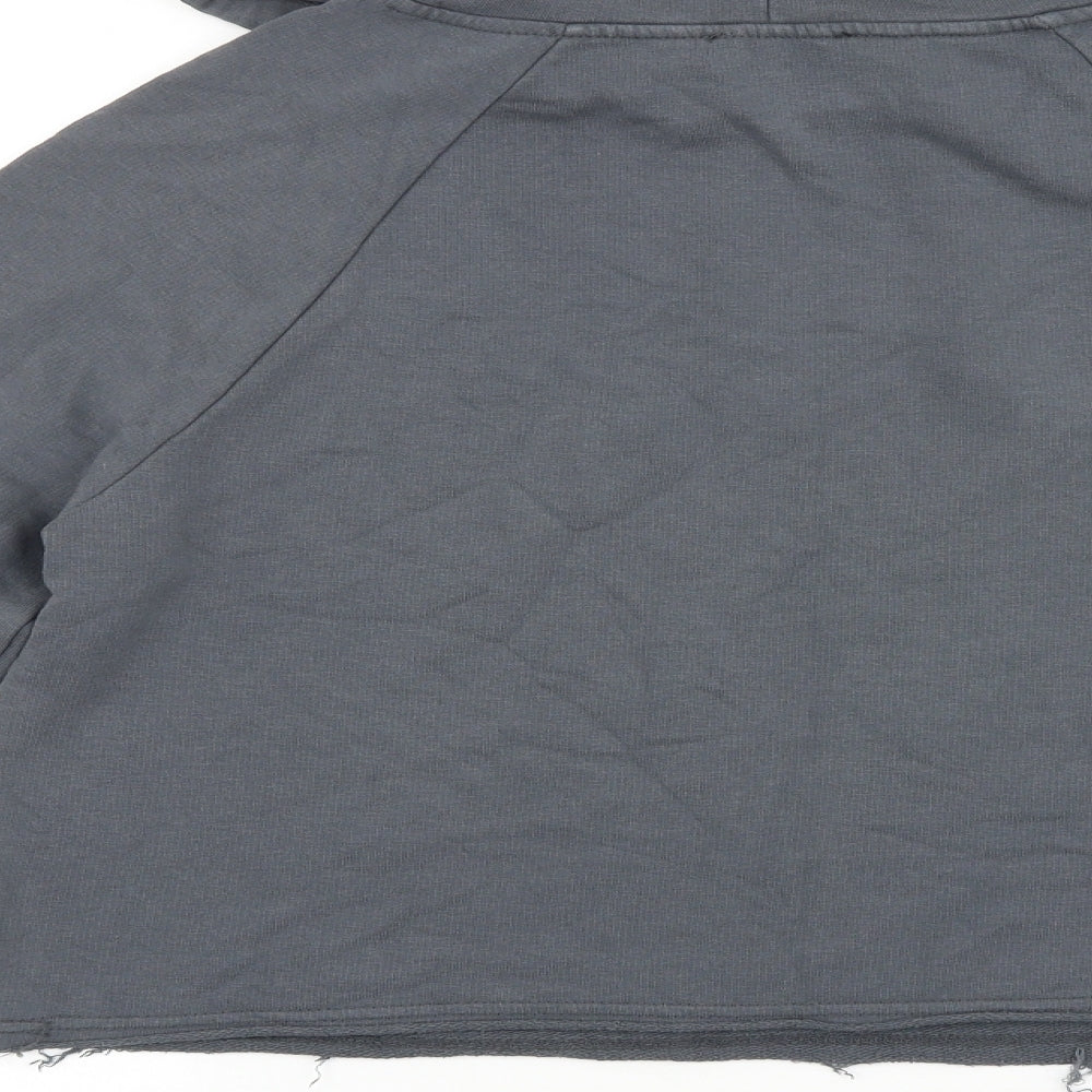 New Look Womens Grey Cotton Pullover Hoodie Size M Pullover