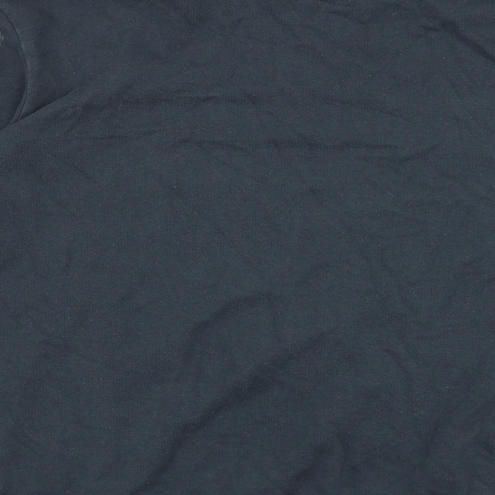 Topshop Womens Blue Cotton Pullover Sweatshirt Size 10 Pullover