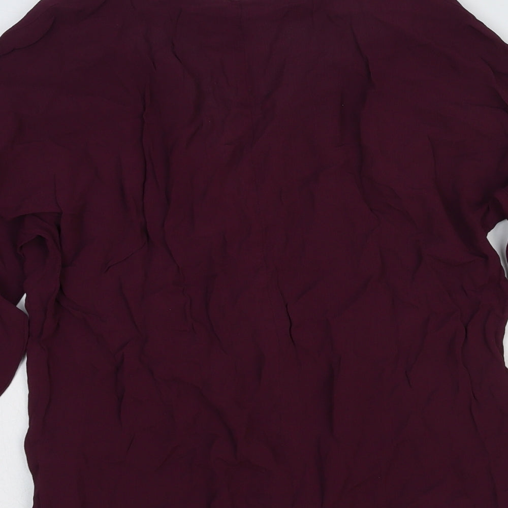 ASOS Womens Red Viscose Basic Blouse Size 12 V-Neck