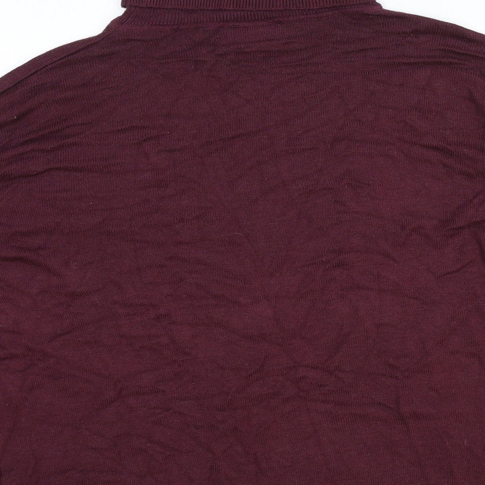 Terre Jacobs Womens Purple Roll Neck Viscose Pullover Jumper Size S