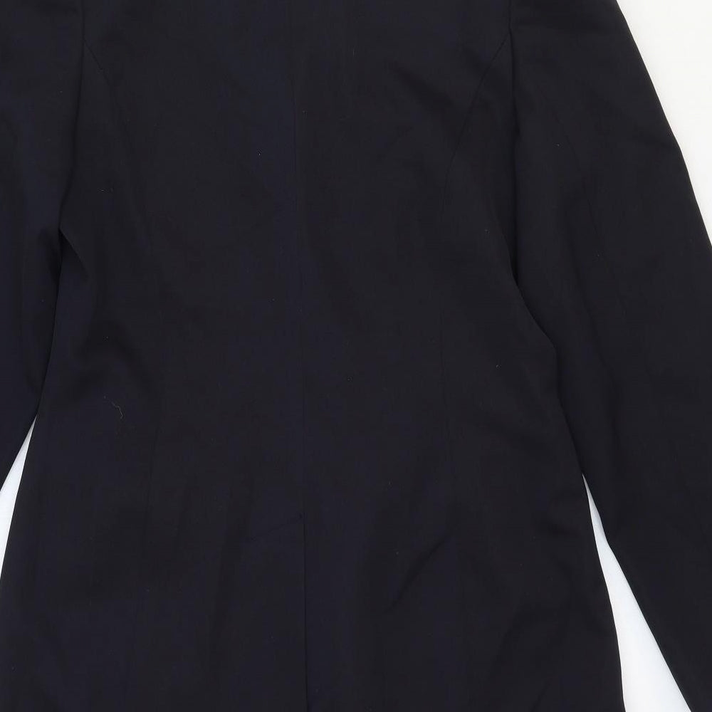 Woolf Europe Womens Blue Overcoat Coat Size 4 Button