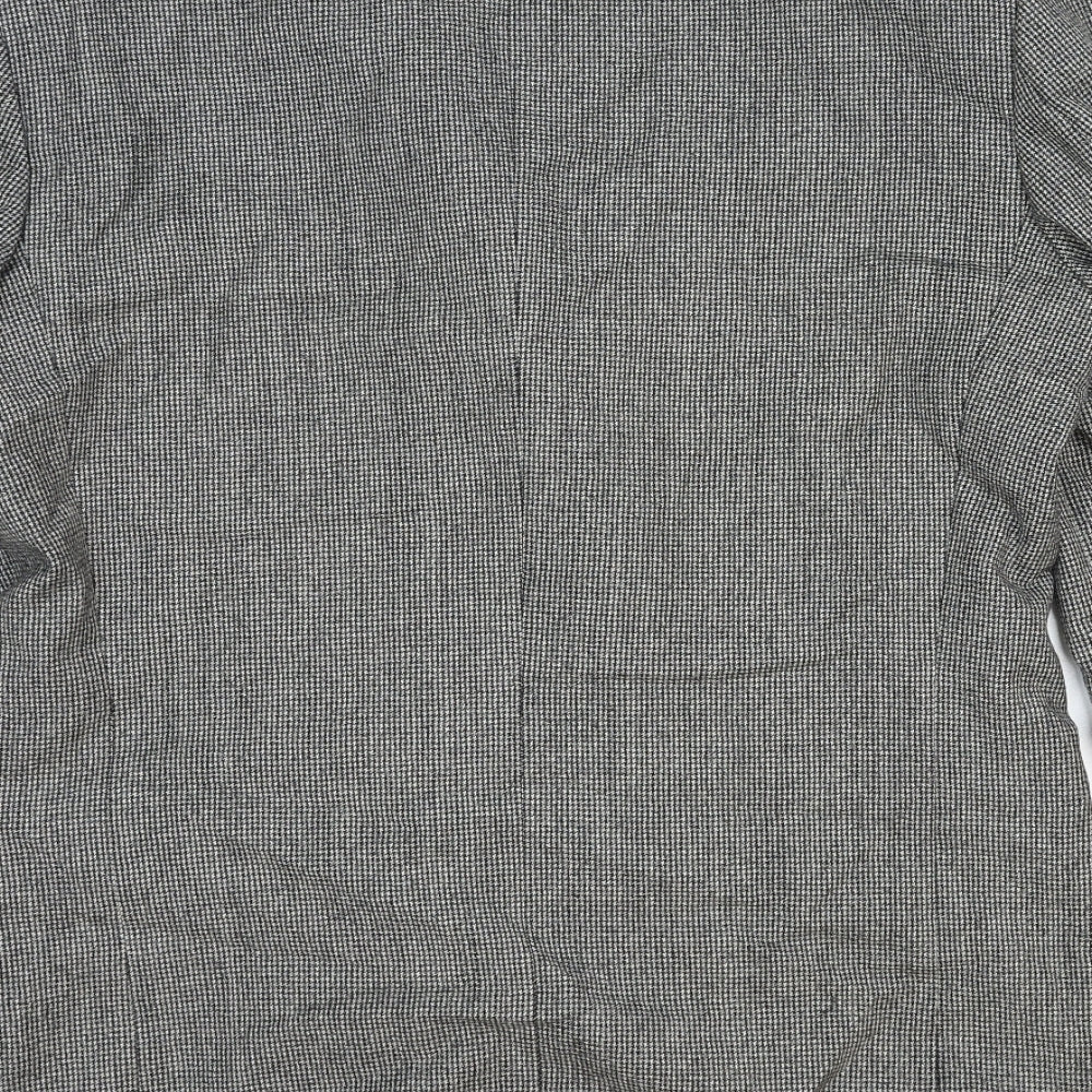 NEXT Mens Grey Plaid Wool Jacket Blazer Size L Regular