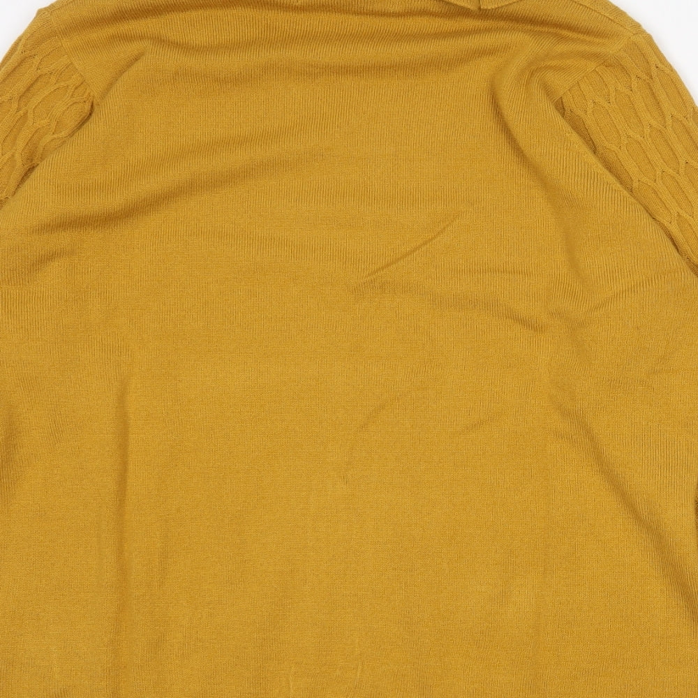 EWM Womens Yellow Roll Neck Acrylic Pullover Jumper Size L