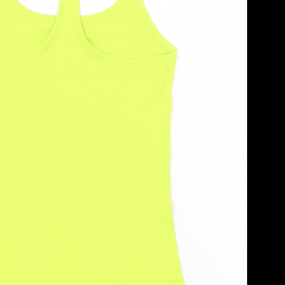 Marks & Spencer Womens Green Polyester Basic Tank Size 8 Scoop Neck - Racerback