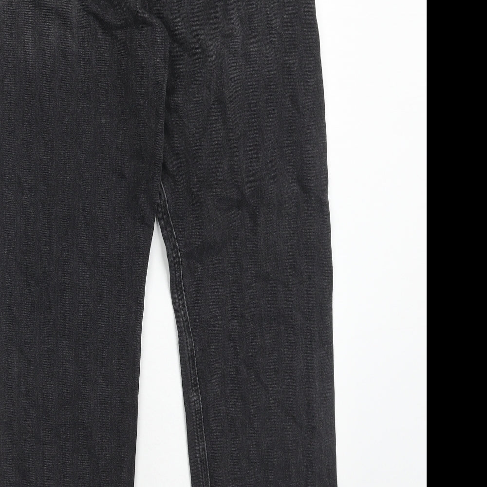 Be Yourself Womens Black Cotton Straight Jeans Size 28 in Regular Zip