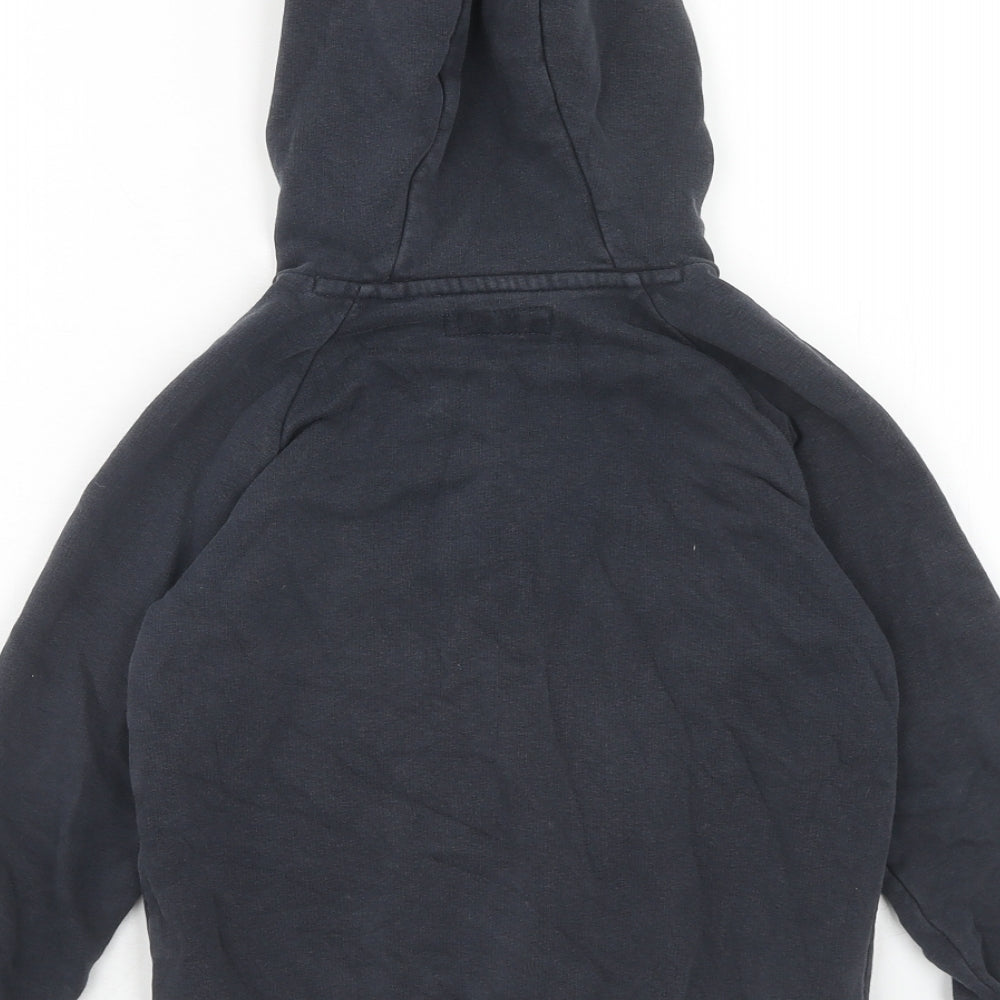 Next Boys Black Cotton Full Zip Hoodie Size 6 Years Zip