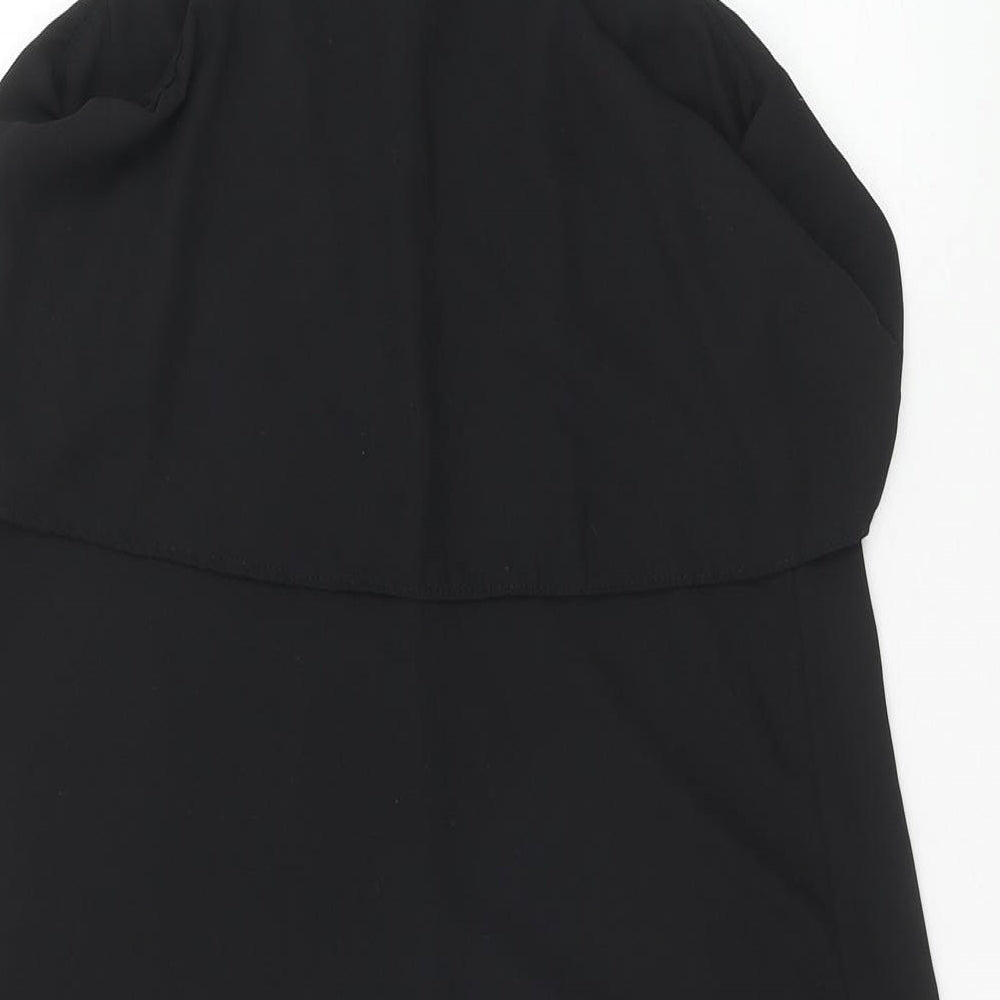 New Look Womens Black Polyester Tunic Tank Size 10 Square Neck