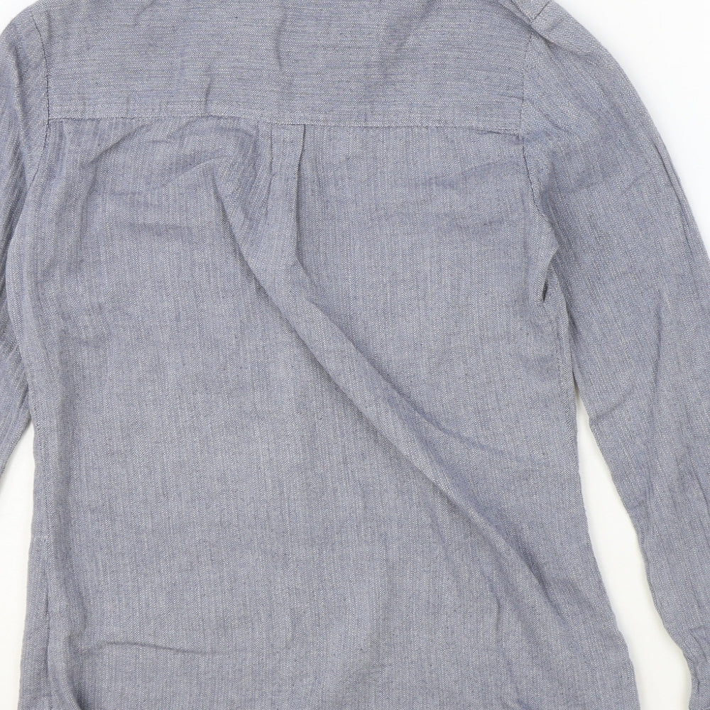 Dorothy Perkins Womens Blue 100% Cotton Basic Button-Up Size 8 Collared
