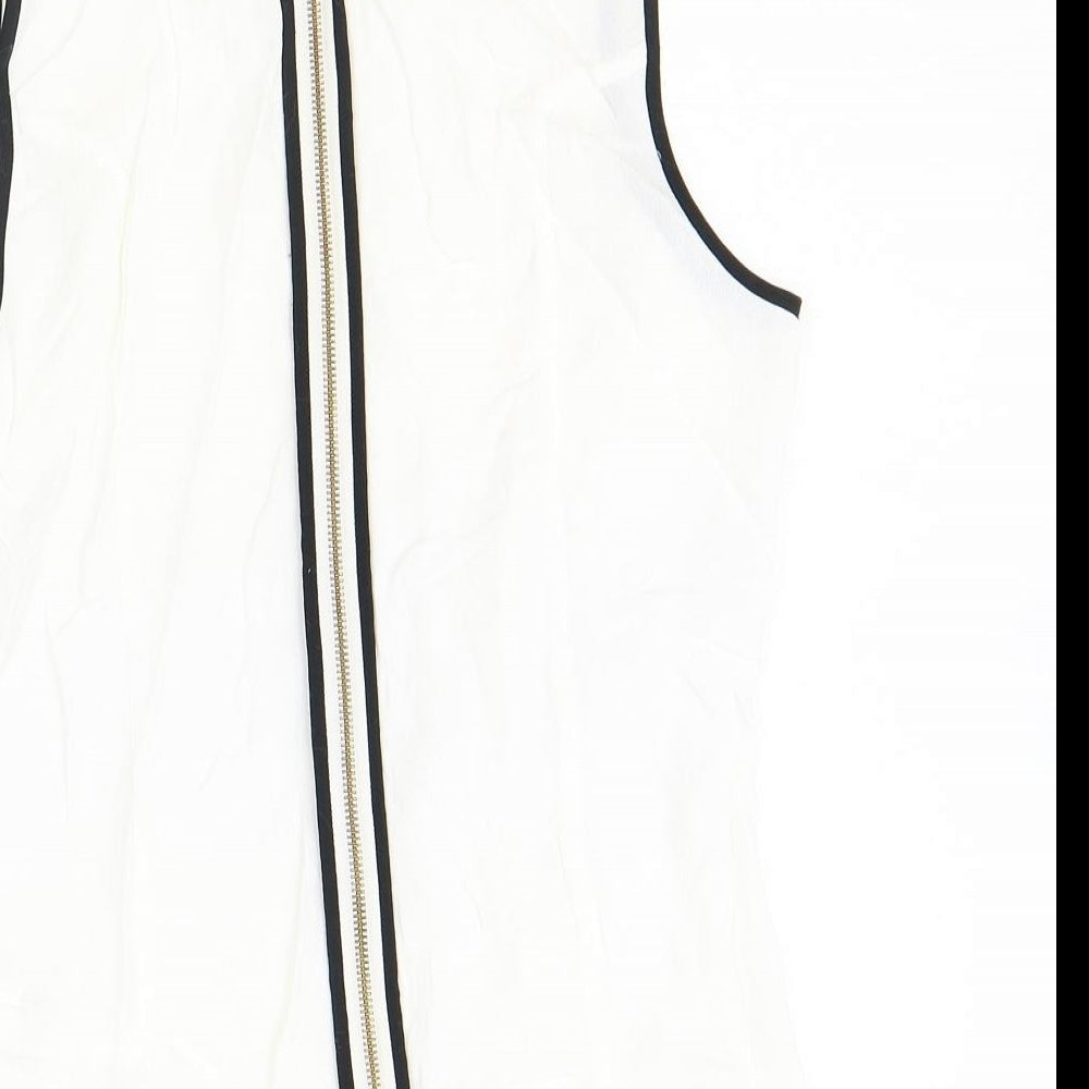 Marks & Spencer Womens Ivory Viscose Basic Tank Size 10 Collared