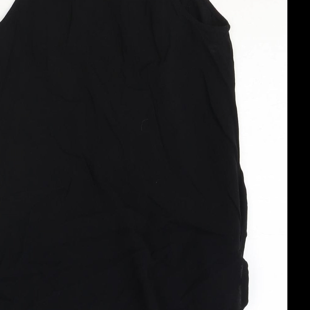 New Look Womens Black Viscose Basic Tank Size 8 Round Neck