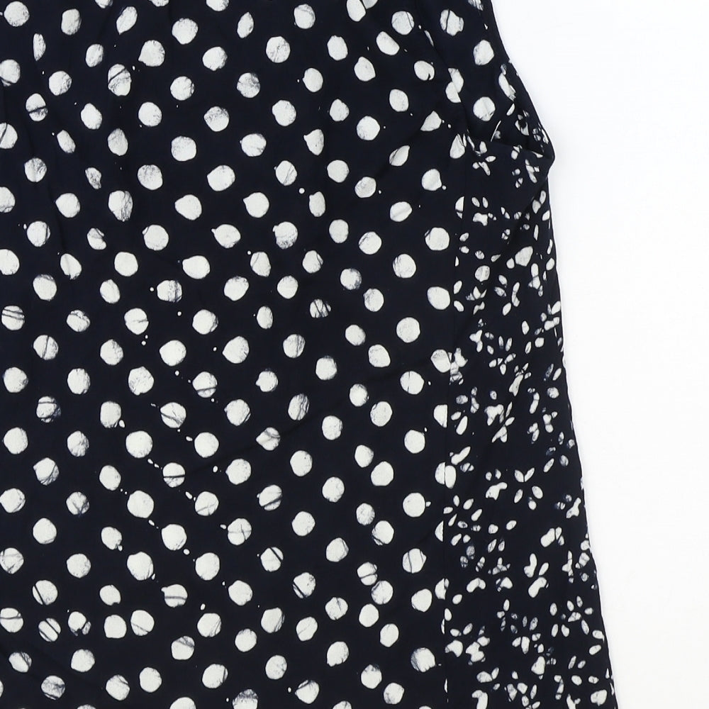 Monsoon Womens Black Polka Dot Viscose Basic Tank Size M V-Neck
