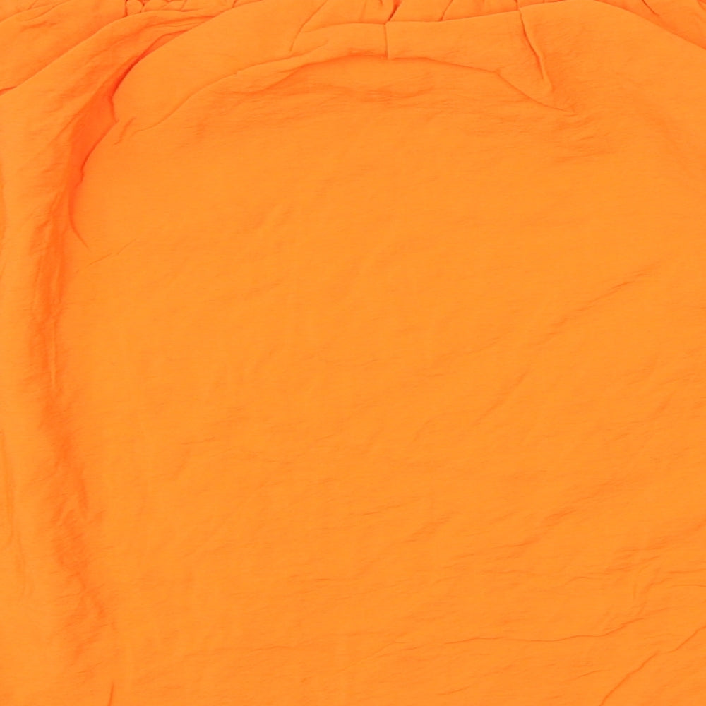 Marks & Spencer Womens Orange Viscose Basic Blouse Size 14 Off the Shoulder