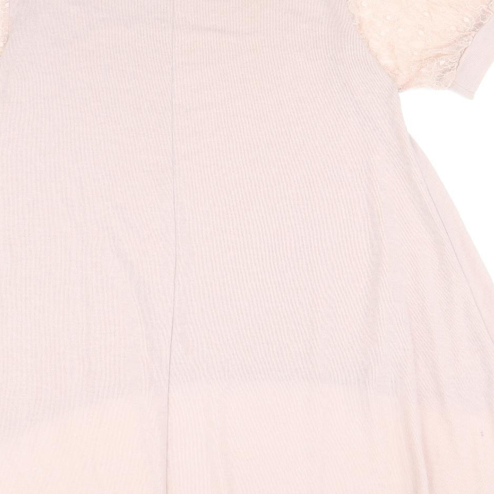 QED London Womens Pink Round Neck Polyester Pullover Jumper Size M