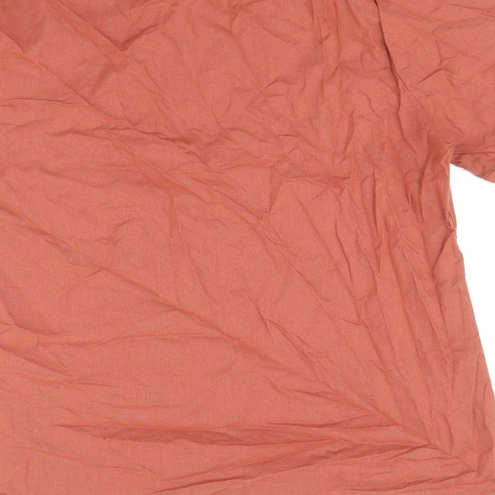 Day You Womens Beige Cotton Basic Blouse Size XL Round Neck